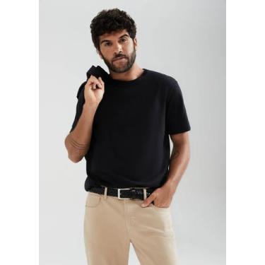 Imagem de Camiseta Masculina Comfort Em Malha Flamê - Hering, P, Preto