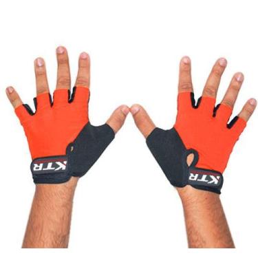 Imagem de Luva Ciclismo Bike Academia Meio Dedo KTR Sport P Laranja