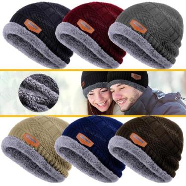 Imagem de Touca De Frio Feminina Masculina Forrada Pelo Unissex - Mr. Box, Marro