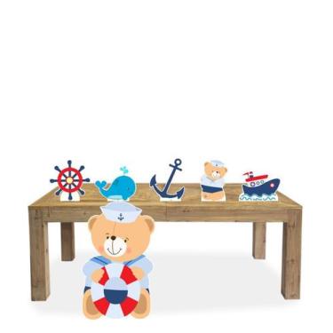 Imagem de Display de chão e mesa totens festa Ursinho Marinheiro 6 Pçs - Dropx4