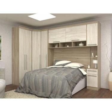 Imagem de Guarda Roupa De Canto Casal Cabideiro Calceiro C/ Cabeceira - LUCIANE