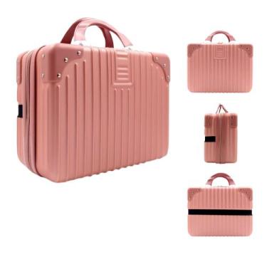 Imagem de Maleta frasqueira de mão em abs viagem reforçada - Kingleen, Rosa