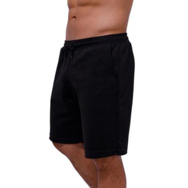 Imagem de Bermuda Moletinho Masculina Com Bolso - Preto - Ast Store, G, Preto