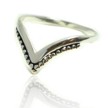 Imagem de Anel Feminino Prata Legitima 925 Formato V - Lojas La+Ny, 14, Prata
