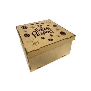Imagem de Caixa De MDF Decorada Páscoa 17,5 cm x 17,5 cm - AMA