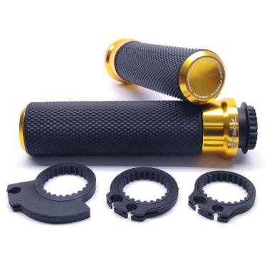 Imagem de Manopla de Moto Esportiva com Roldana e Engrenagem - NoBrand, Dourado