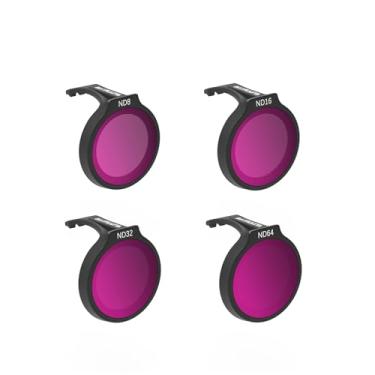 Imagem de Conjunto de 4 filtros de lente de câmera compatíveis com DJI NEO, ND8/ND16/ND32/ND64 acessórios de filtros multirevestidos