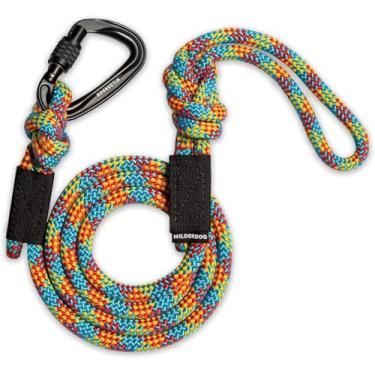 Imagem de Wilderdog Coleira de corda de escalada mosquetão para cães médios e grandes - 1,5 m - abril