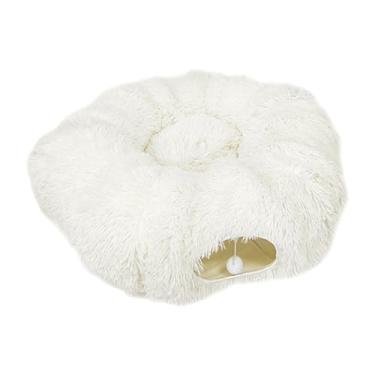 Imagem de Generic Gato de pelúcia túnel cama caverna casa de gato multifuncional gato playground brinquedo de pelúcia jogar caverna para esconder resto procurar jogar, Branco