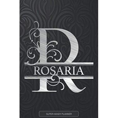Imagem de Rosaria: Silver Monogram Letter R The Rosaria Name - Rosaria Name Custom Gift Planner Calendar Notebook Journal