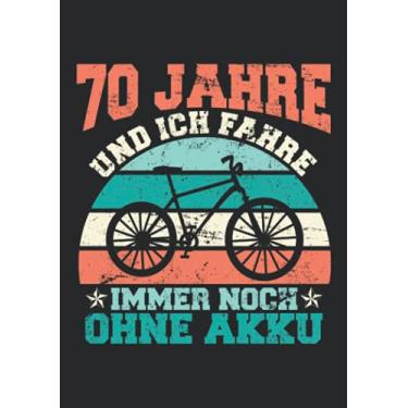 Imagem de Notizbuch A5 kariert mit Softcover Design: 70 Jahre 70 Geburtstag Fahrradfahrer Fahrrad alter Mann: 120 karierte DIN A5 Seiten