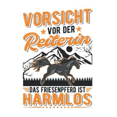 Imagem de Friesenpferd Notizbuch: Friesenpferd Reiterin Friesen Pferd / 6x9 Zoll / 120 karierte Seiten Seiten