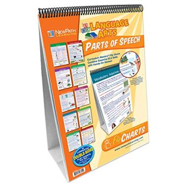 Imagem de Conjunto de gráficos Flip Chart Parts of Speech (séries 4-8) - 10 tabelas laminadas de gravação/limpeza, gráficos de dupla face montados no cavalete com guia de atividade