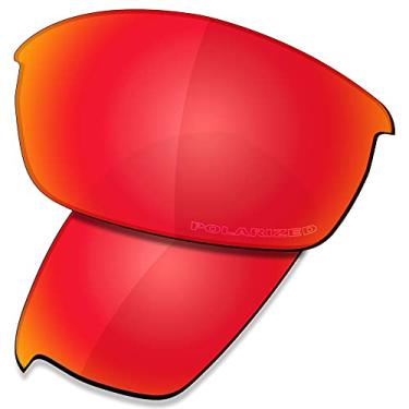 Imagem de SAUCER Lentes de reposição premium e kits de borracha para Oakley Flak Jacket | Flak Jacket Low Bridge Fit Óculos de sol de alta definição - Vermelho fogo polarizado