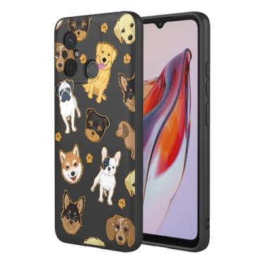 Imagem de HTXWXJC Capa de telefone para Redmi 12C, capa Redmi 11A, capa Xiaomi Poco c55, 2212ARNC4L capa à prova de choque flexível bumper TPU capa macia padrão cão capa de telefone para Xiaomi Redmi 12C Black