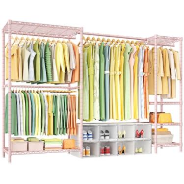 Imagem de Ulif Suporte de roupas E10 (com haste extensível) Suporte de roupas independente para pendurar roupas, sistema organizador de armário ajustável, suporte de roupas portátil 180 cm L x 38 cm P x 182 cm