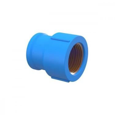 Imagem de Luva Azul Tigre Liso Rosca 32Mm X 1'' - Kit C/10, Azul