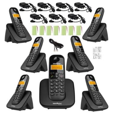 Imagem de Kit Aparelho Telefone Sem Fio 6 Ramal Bina Alcance 50 a 300M - Intelbr