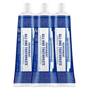 Imagem de Pasta de dente Dr. Bronner`s All-One Peppermint 150 ml, pacote com 3
