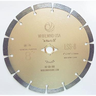 Imagem de Whirlwind USA LSS Lâminas de diamante segmentadas com corte seco ou molhado para uso geral Power Saw para alvenaria de tijolos/blocos de pedras de concreto (venda direta na fábrica), LSS 8, 8"