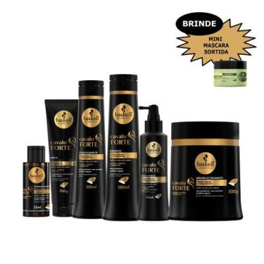 Imagem de Kit Haskell Cavalo Forte 500ml Tonico Completo Mimo