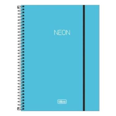 Imagem de Caderno Universitário Tilibra Espiral Neon Azul 160 Folhas