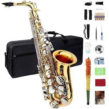 Imagem de Saxofone alto Eb - Iniciante e adulto, acabamento dourado e prata