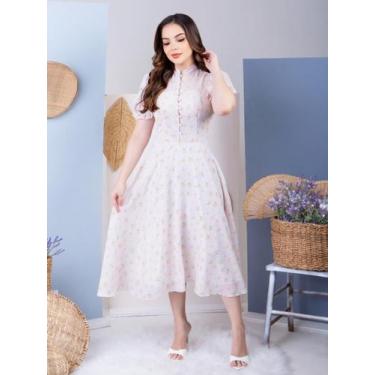 Imagem de Vestidos Feminino Longo Soltinho Verão de Festa Convidada com Botões -