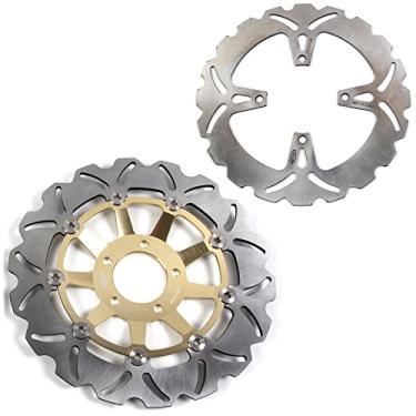 Imagem de Discos de freio dianteiros e traseiros flutuantes para Suzuki GS500F 2004-2007, acessórios de substituição de motocicleta dourados