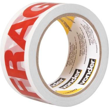 Imagem de Fita adesiva para embalagem 48mmx50m branca frágil - Vonder