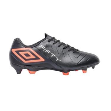 Imagem de Chuteira umbro campo fifty vi unissex, Preto, Laranja, 41