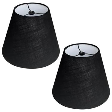 Imagem de TOOTOO STAR Conjunto De 2 Abajures Pequenos Pretos 5X9X7", Abajur De Mesa Pequeno, Abajur De Cabeceira, Abajures Modernos Artesanais De Linho