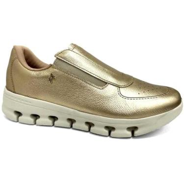 Imagem de Tênis Usaflex Casual De Couro Slip On Am0901005 Ouro Light