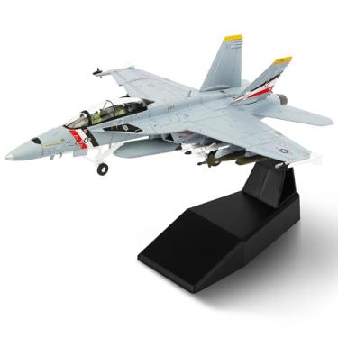 Imagem de HANGHANG Avião modelo militar 1/100 F/A-18F Super Hornet (versão caçador de recompensas) avião de combate de liga para coleções e exibições