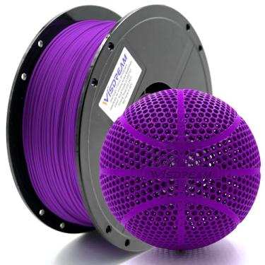 Imagem de WISDREAM Filamento flexível flexível, roxo real, desenvolvido especificamente para bolas de basquete airless impressas em 3D, 1,75 mm, 1 kg (2,2 lbs), compatível com a maioria das impressora