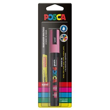 Imagem de POSCA, UNI, Caneta Marcador PC-5M, Ponta Média, traço de 2,5mm a 6,8mm, Rosa, Blister com 1 Unidade