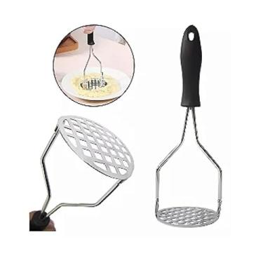 Imagem de Amassador Legumes Batata Cabo Reforçado Espremedor Aço Inox