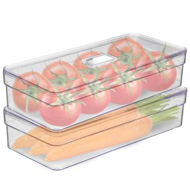 Imagem de Organizador de Geladeira Armario Cozinha 3,6L Acrilico Para Frutas Legumes e Vegetais (Kit 2, Tela)