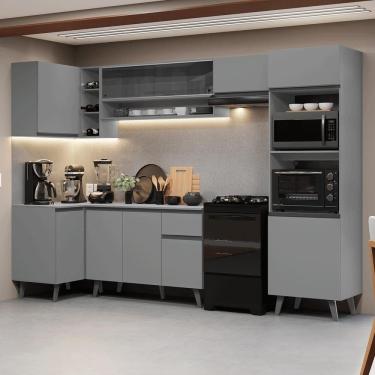 Imagem de Armário de Cozinha Completa de Canto 385cm Cinza Nice Madesa 04