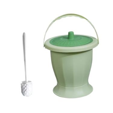 Imagem de predolo Jarro de urinol de urinária, caçamba de câmara de escarrilha e pincel de vaso sanitário anel, camas com tampa de panela de câmara para mulheres homens, Verde