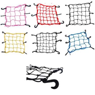 Imagem de Rede Elástica Moto Bike Bagageiro Aranha Redinha 35x35 Cores - Alemão,