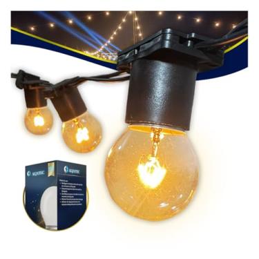 Imagem de Varal De Luzes 20m Com Lâmpada Clara 15w Gambiarra Festão Aljatec (Branco - 220V)