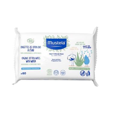 Imagem de Toalha Umedecida de Algodão Mustela BIO à Base de Água 60 Unidades