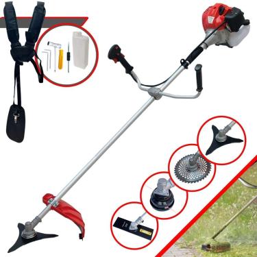 Imagem de Roçadeira Máquina de Cortar Grama À Gasolina CG430P Anmax 9.000rpm 2HP 43cc Com Lâmina Facão, Lâmina 3 Pontas, Lâmina 40 Dentes e Carretel de Nylon