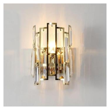 Imagem de Arandela, Moderna Luminária de Parede LED Cristal Luxo Ouro Preto Compatível com Banheiro Sala de Estar Quarto Corredor, Lustres, Ouro-Rojo