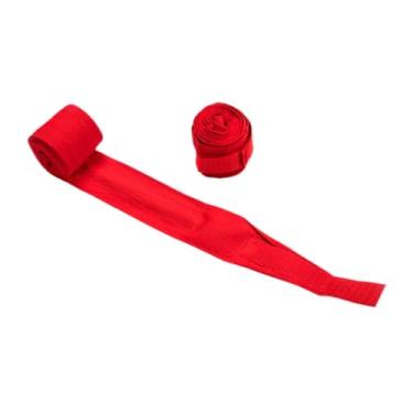 Imagem de Aymzbd 2 peças de boxe envoltem a mão de caixa envolve luvas internas Proteção do pulso para karatê, 3m Vermelho