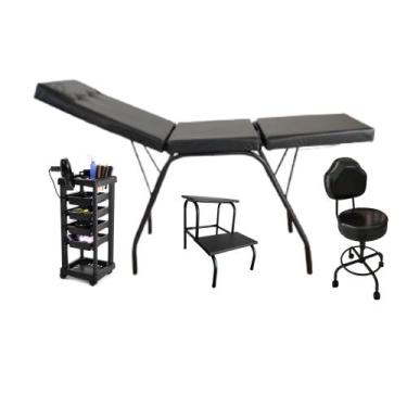 Imagem de kit maca móvel + escada + cadeira mocho + carrinho auxiliar - HENVIFER