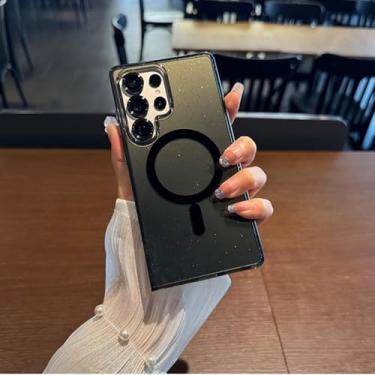 Imagem de MVVKKY Para S24 Ultra Case Luxo Glitter Transparente Capa de Telefone PC (Para S24 Ultra/Preto CiXi)