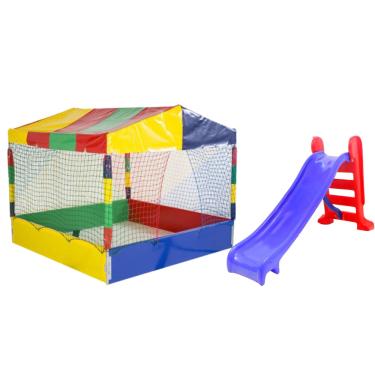 Imagem de Conjunto Escorregador Médio 3 Degraus com Encaixe na Rampa-Piscina de Bolinhas Grande 1,50m -Combo Parquinho-Buffet-Escolinha infantil