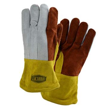 Imagem de West Chester Luvas de couro premium 2086GLF com divisão pesada de fundição – [Pacote com 12], luvas grandes e pretas para solda com polegar reto reforçado, forro de algodão